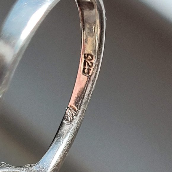 Vintage Sterling Silver Marcasite and Glass Beads Ring - Picture 5 of 8